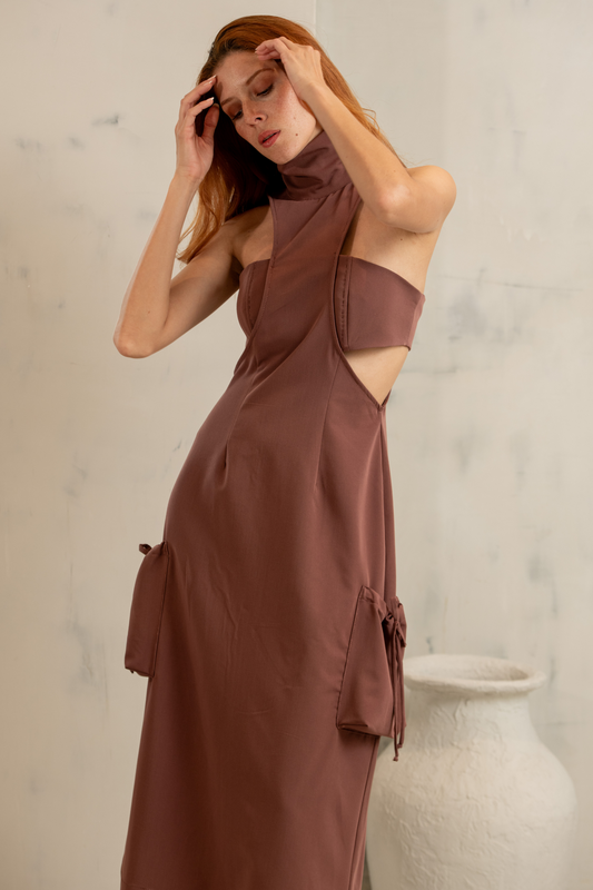 KOPER DRESS - CHOCOLATE