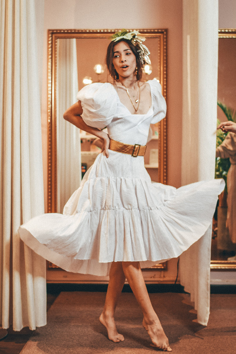 VESTIDO DANIELA MIDI BLANCO WEST PARADISE