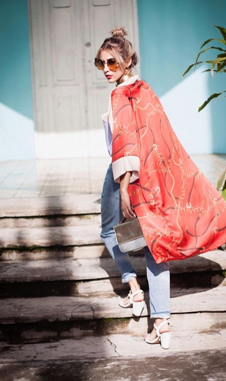 KIMONO VALENTINO SEDA TERRACOTA