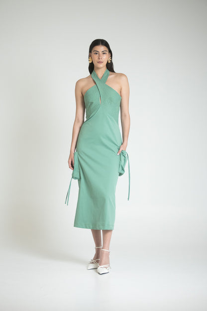 SPLIT DRESS - GREEN