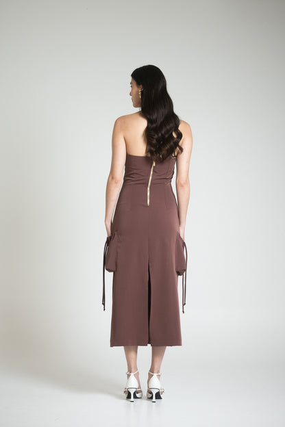 SPLIT DRESS - CHOCOLATE