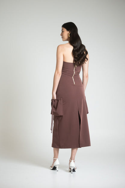 SPLIT DRESS - CHOCOLATE