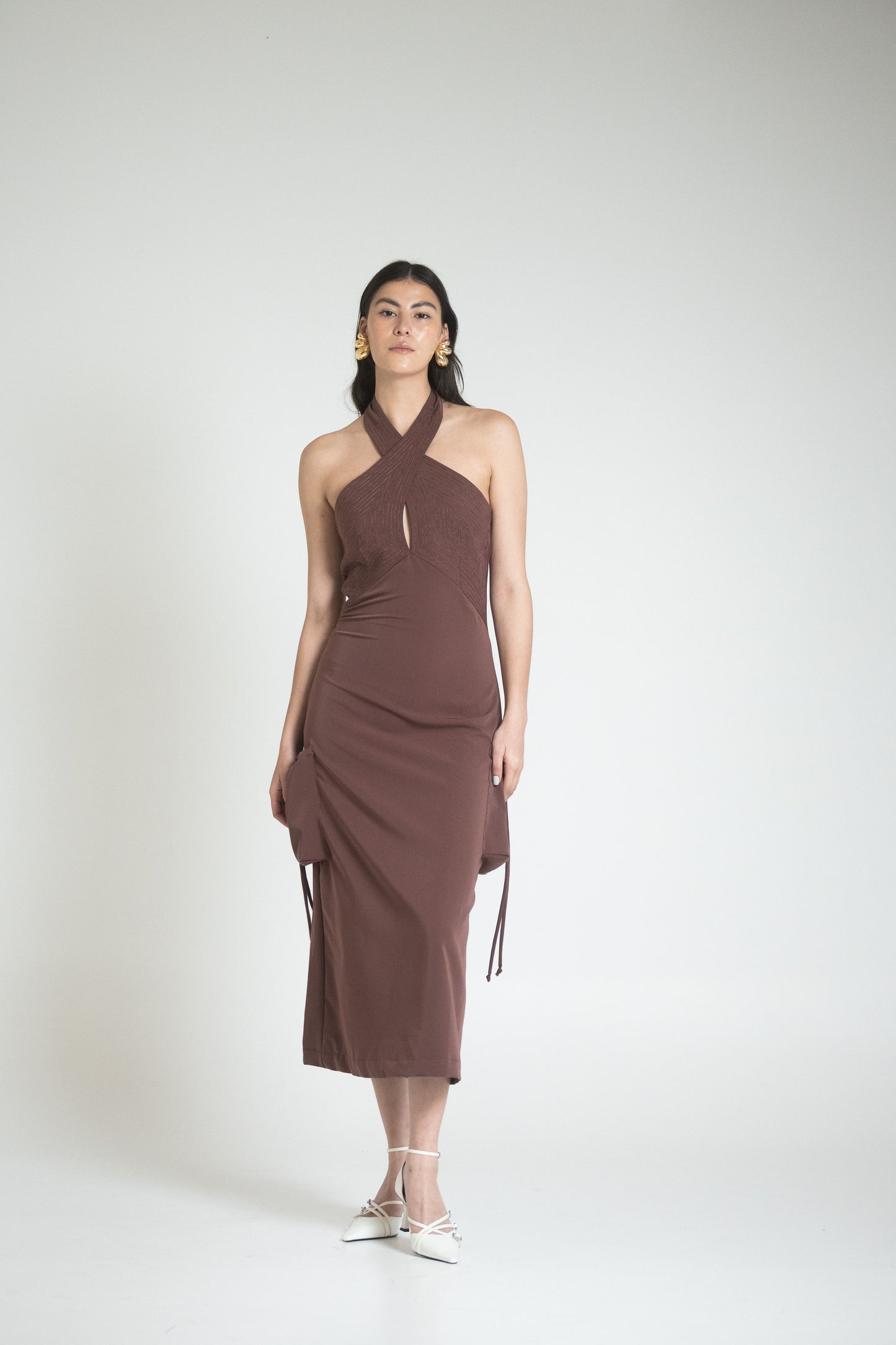 SPLIT DRESS - CHOCOLATE