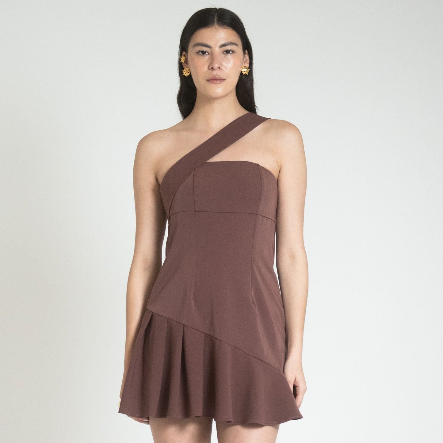 CATANIA MINI DRESS - CHOCOLATE