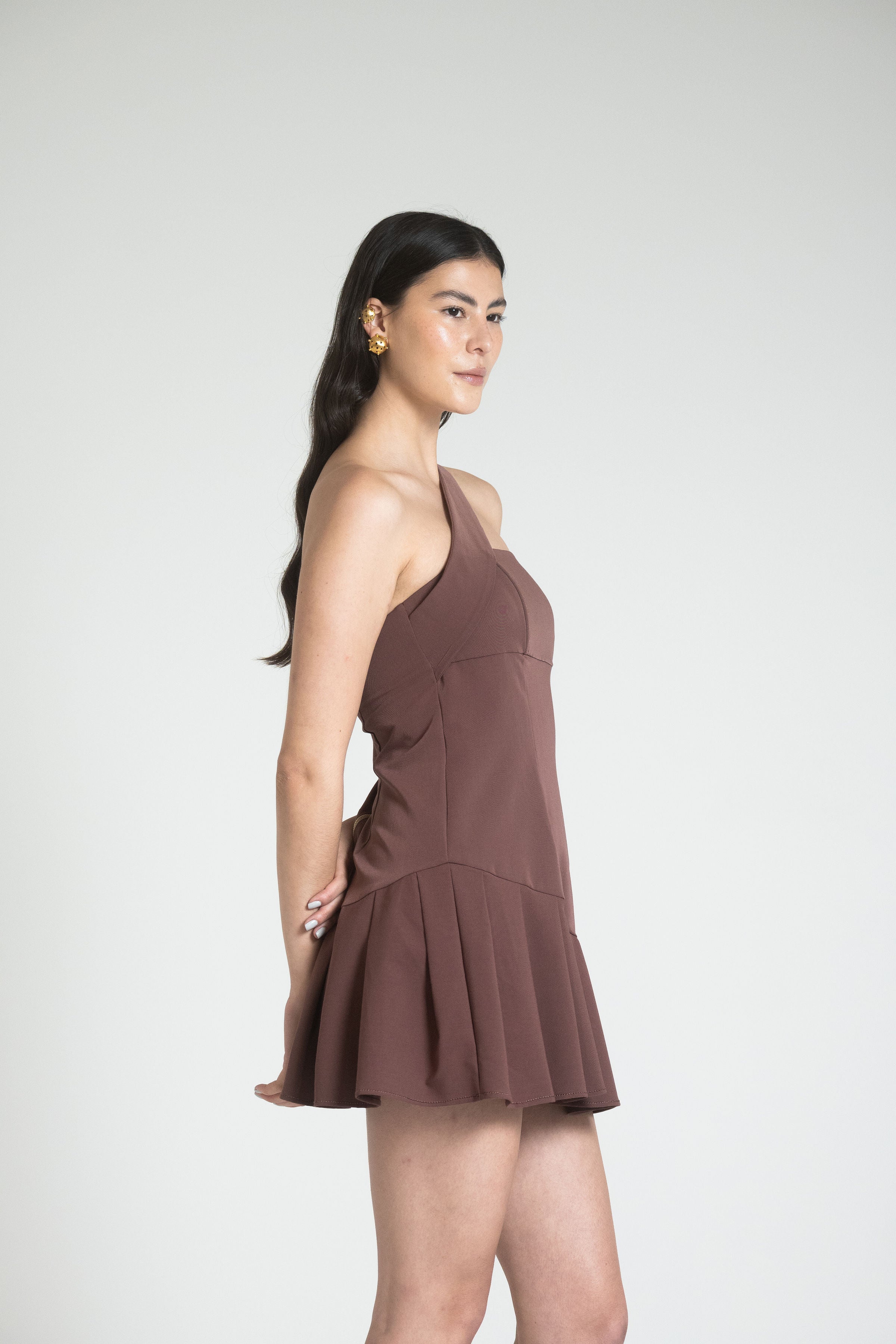 CATANIA MINI DRESS - CHOCOLATE