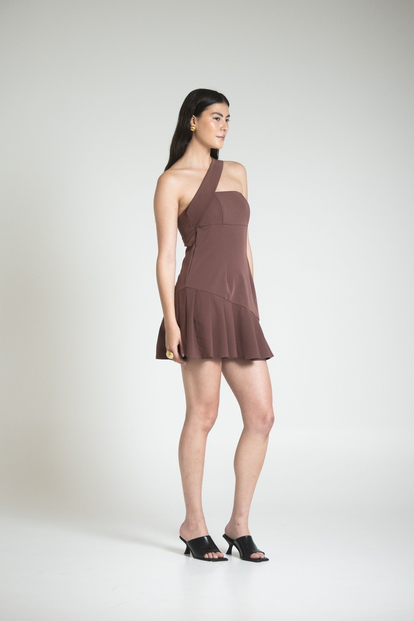 CATANIA MINI DRESS - CHOCOLATE