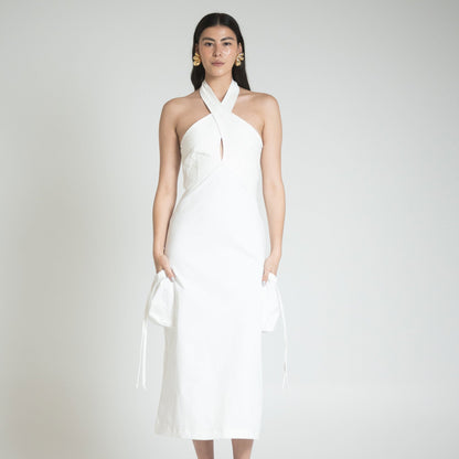 SPLIT DRESS - IVORY