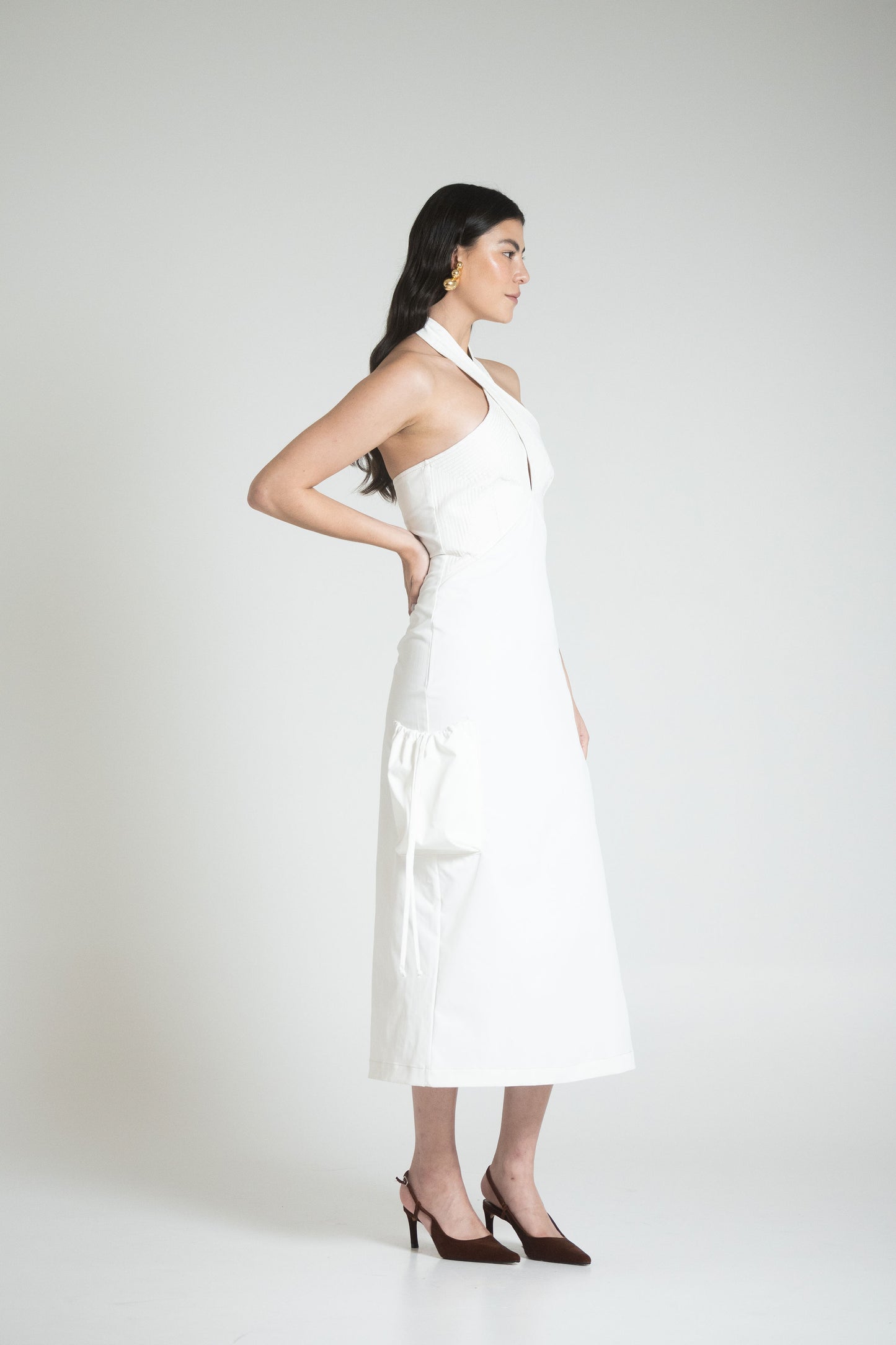 SPLIT DRESS - IVORY